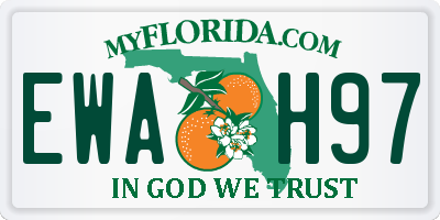 FL license plate EWAH97