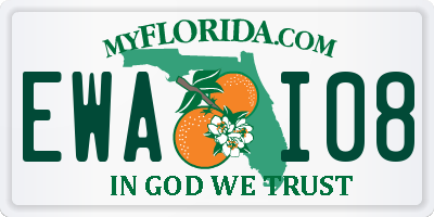 FL license plate EWAI08