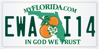FL license plate EWAI14