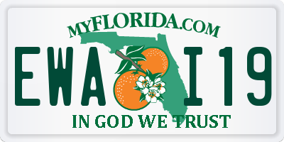 FL license plate EWAI19