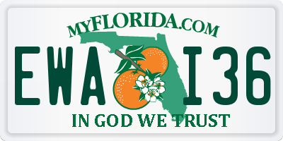 FL license plate EWAI36