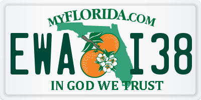 FL license plate EWAI38