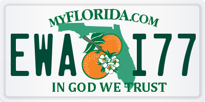 FL license plate EWAI77