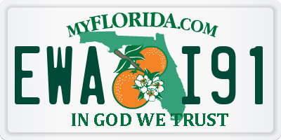 FL license plate EWAI91