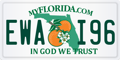 FL license plate EWAI96