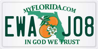 FL license plate EWAJ08
