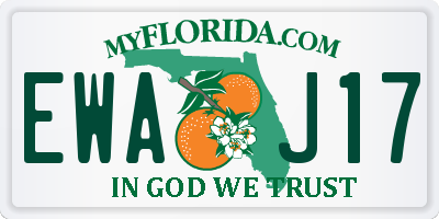 FL license plate EWAJ17