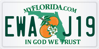 FL license plate EWAJ19
