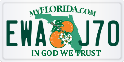 FL license plate EWAJ70