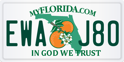 FL license plate EWAJ80