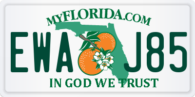 FL license plate EWAJ85