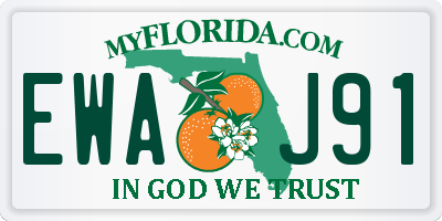 FL license plate EWAJ91