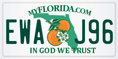 FL license plate EWAJ96