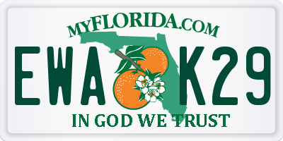 FL license plate EWAK29