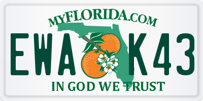 FL license plate EWAK43