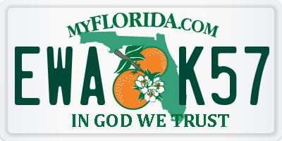 FL license plate EWAK57