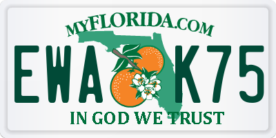 FL license plate EWAK75