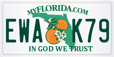 FL license plate EWAK79