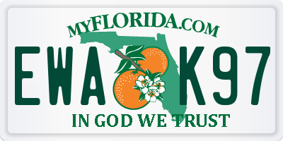 FL license plate EWAK97