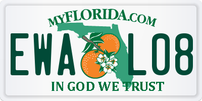 FL license plate EWAL08