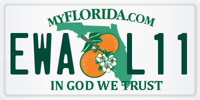 FL license plate EWAL11