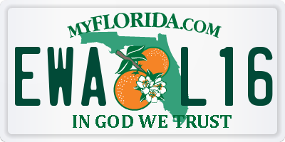FL license plate EWAL16