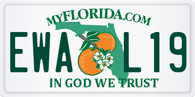 FL license plate EWAL19