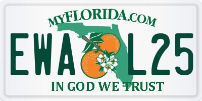 FL license plate EWAL25