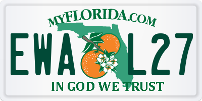 FL license plate EWAL27