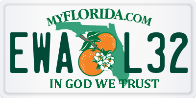 FL license plate EWAL32