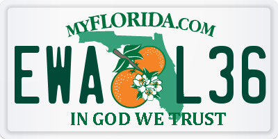 FL license plate EWAL36