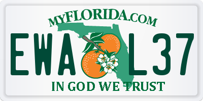 FL license plate EWAL37