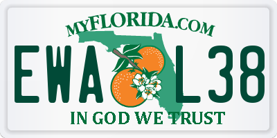 FL license plate EWAL38