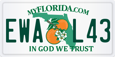 FL license plate EWAL43