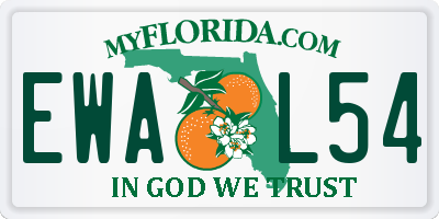 FL license plate EWAL54
