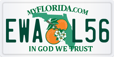 FL license plate EWAL56