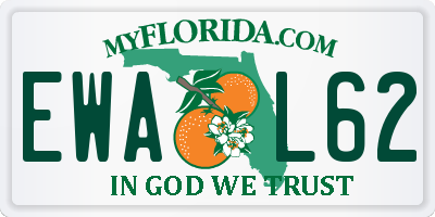 FL license plate EWAL62