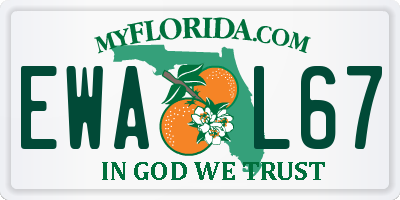 FL license plate EWAL67