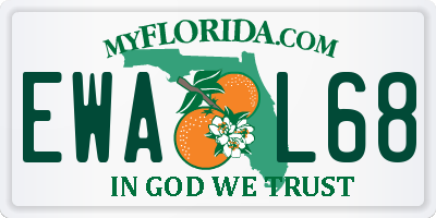 FL license plate EWAL68