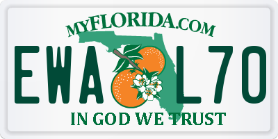 FL license plate EWAL70