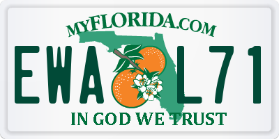 FL license plate EWAL71