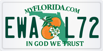 FL license plate EWAL72