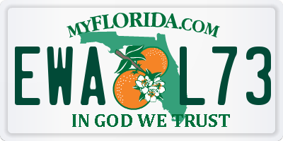 FL license plate EWAL73