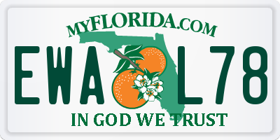 FL license plate EWAL78