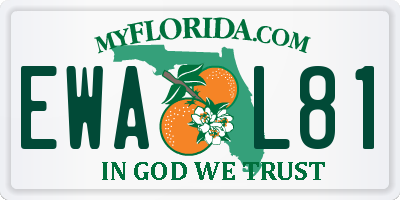 FL license plate EWAL81