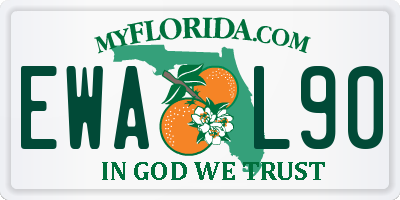 FL license plate EWAL90