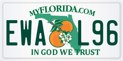 FL license plate EWAL96