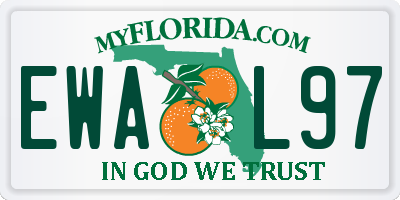 FL license plate EWAL97