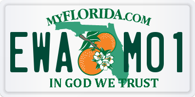 FL license plate EWAM01