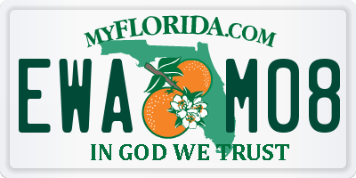 FL license plate EWAM08